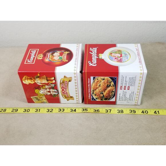 Campbell Soup Ornament Red 2004 100Th Birthday Mm Mm Good White 2007 x2 Vintage - Picture 13 of 13